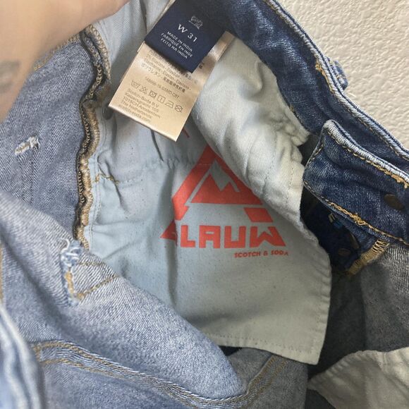 Scotch & Soda Amsterdams Blauw Ralston Shorts Mens 31 Denim Button Fly Stretch - Picture 16 of 16